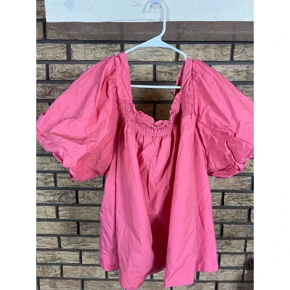 Maeve Anthropologie Smocked Top Puff Sleeve Square Neck Blouse 3X - Picture 1 of 7